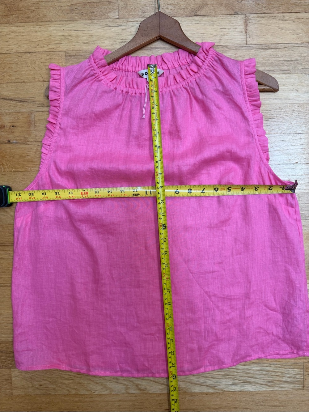Boden Bright Pink 100% Linen Ruffle Sleeve Camisole - Picture 7 of 7